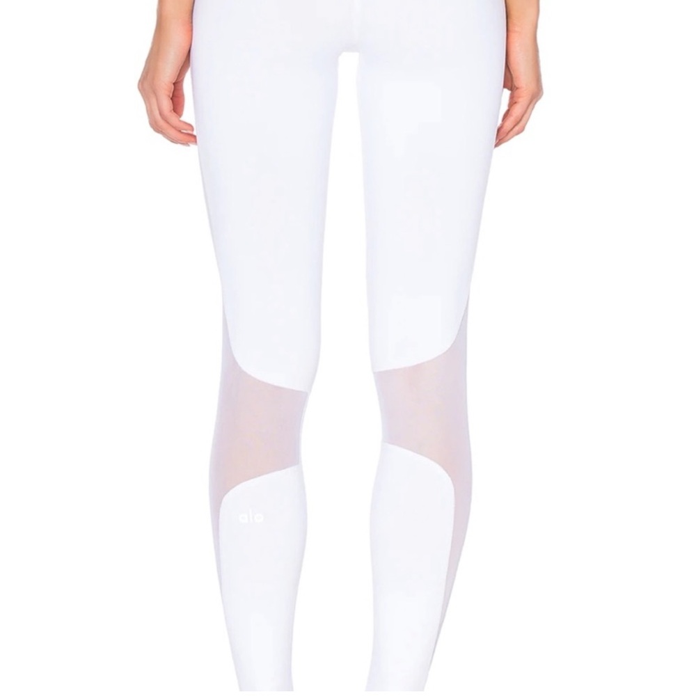Alo Yoga mesh Coast leggings in white size S